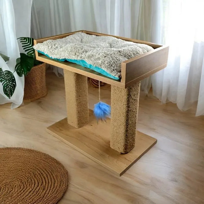 Petmoda Scratching Post and Play Tower With bed in roof With catnip